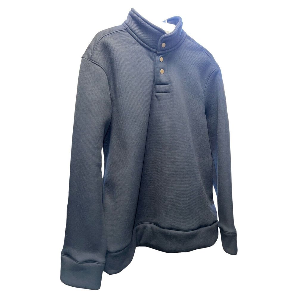 Maxxsel Outerwear Pullover Shirt Jacket 3 Snap Fleece Navy Men Size L‎ WARM